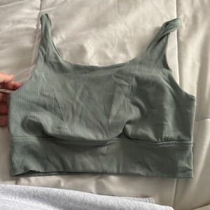 Ribbed Sage Green Sport Bra